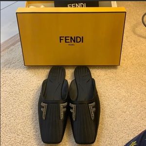 Authentic BRAND NEW Fendi rhinestone slides